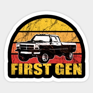 First Gen cummins Dodge ram truck Squarebody First generation Truck Classic American 1st gen Pickup Sticker